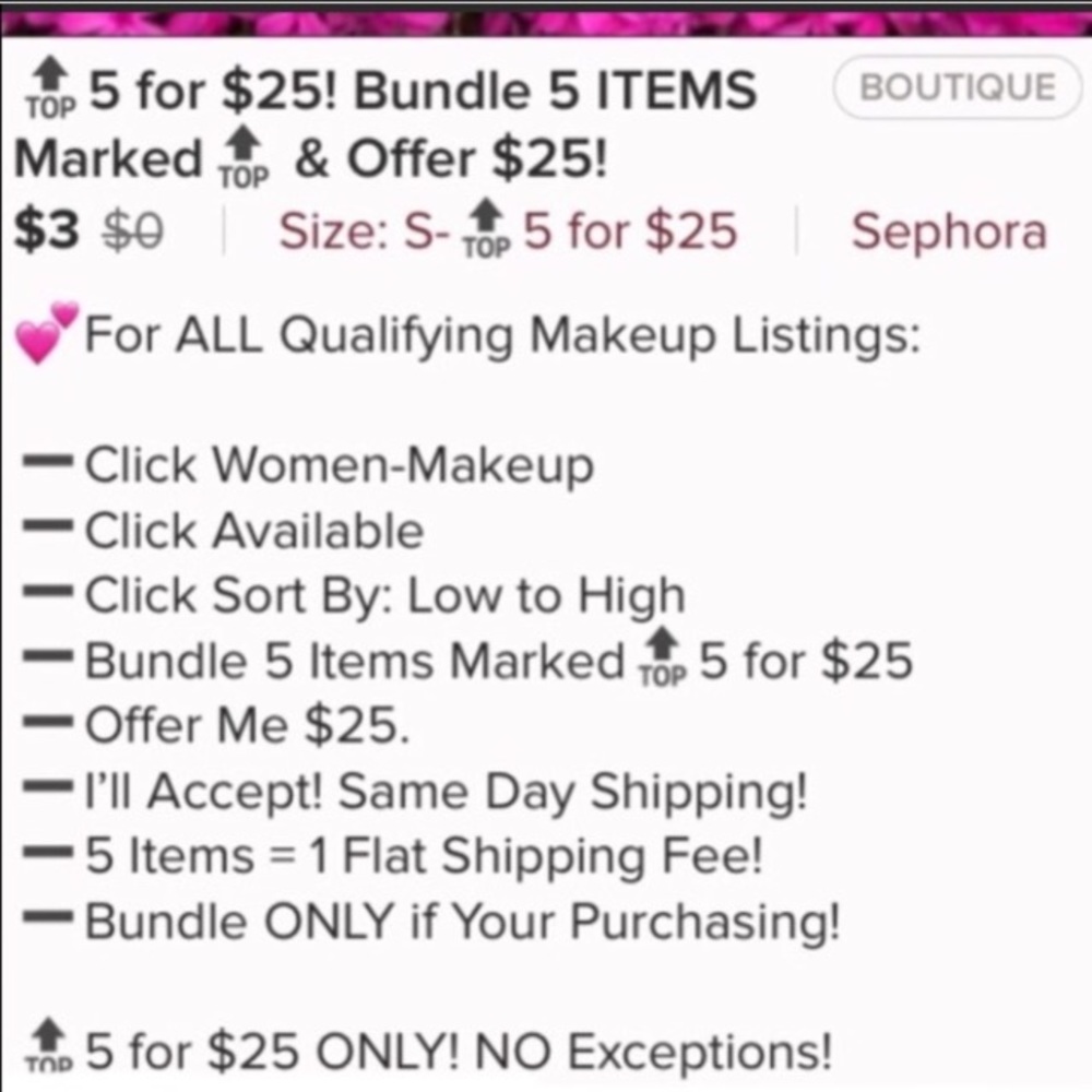 💖SEPHORA💖Mix+Match 5️⃣ for $25 Listings for $25! - Picture 3 of 4